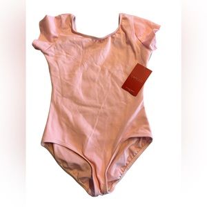CAPEZIO Girls’ large short sleeve dance ballet pink short sleeve leotard NWT